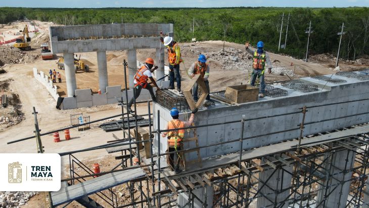 Obreros de la CTM del tramo 2 del Tren Maya están viajando ahora al 7, en Calakmul
